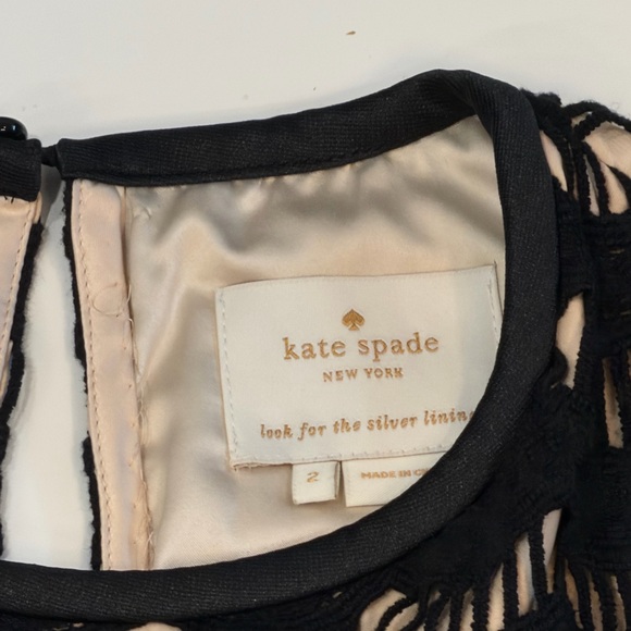 Kate Spade Black Crochet-Style Lace Occasion Dress Knee Length Lined Size Small🖤 - Picture 5 of 7